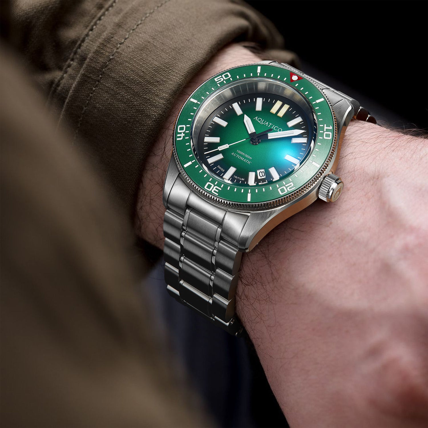 green dial Tritium T100 Automatic Watch