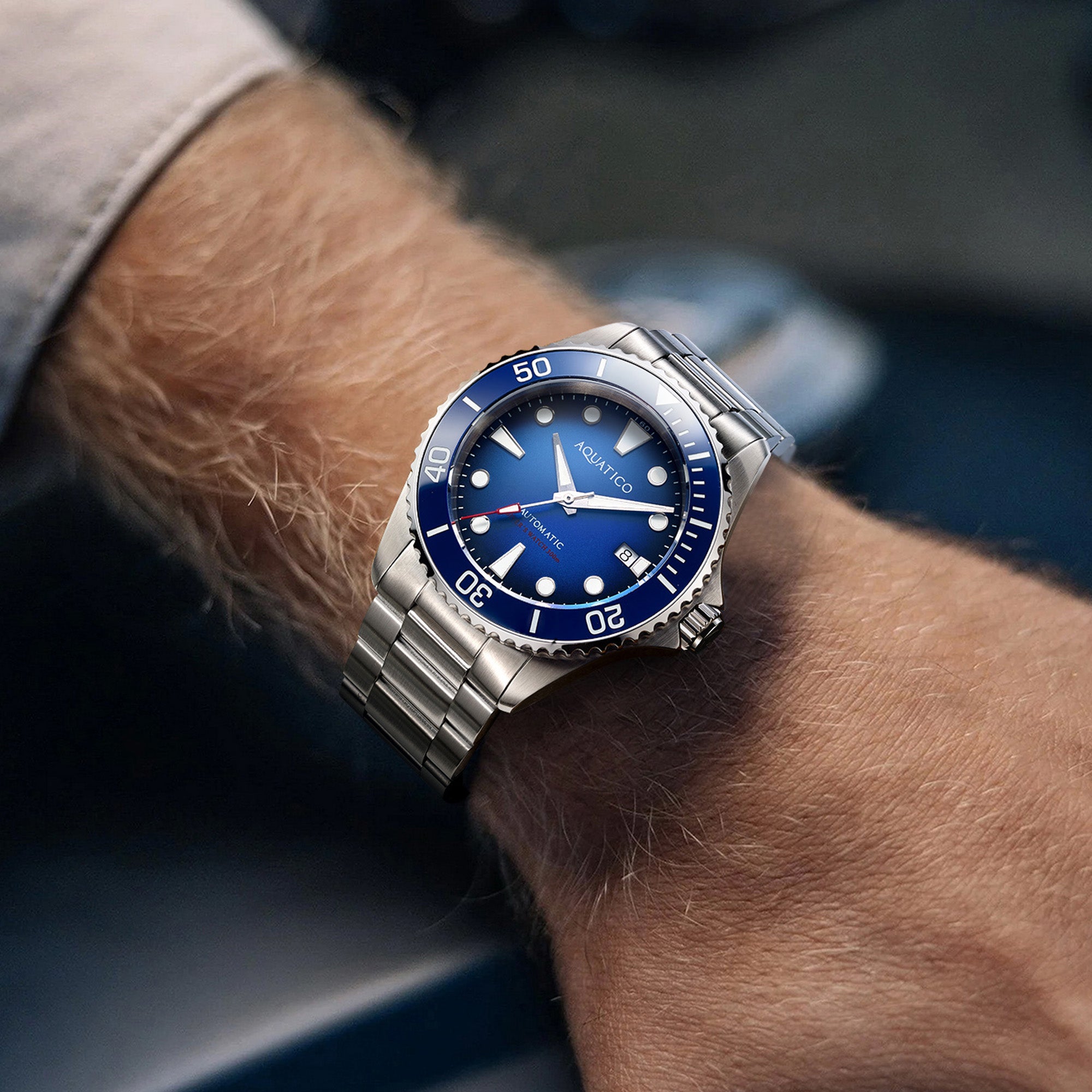 Shop Blue stainless watch – AQUATICO