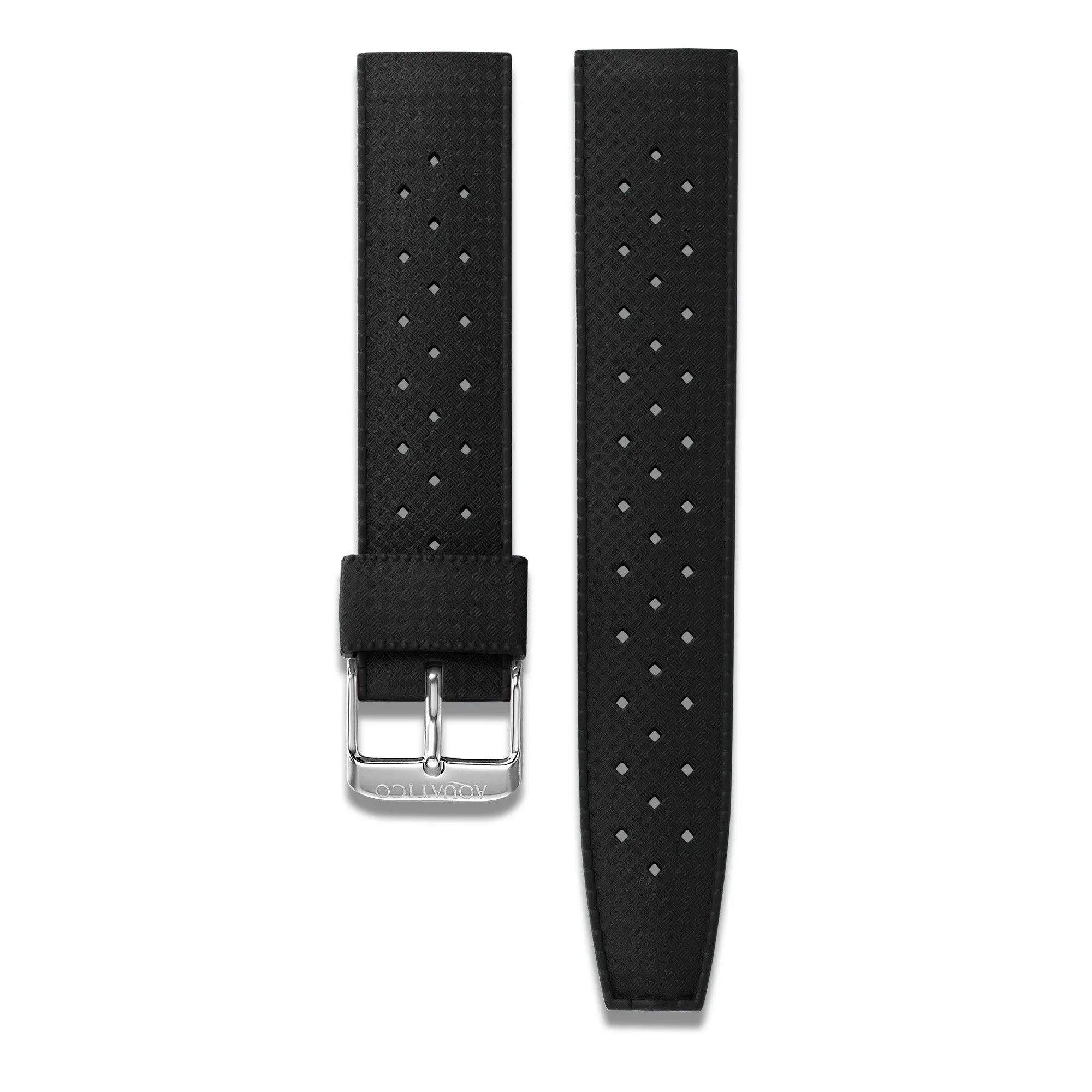 22mm Black tropic rubber strap aquaticowatchshop