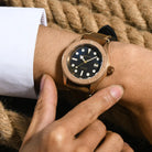 Aquatico Bronze Sea Star Black Dial Watch (Bronze Bezel) aquaticowatchshop