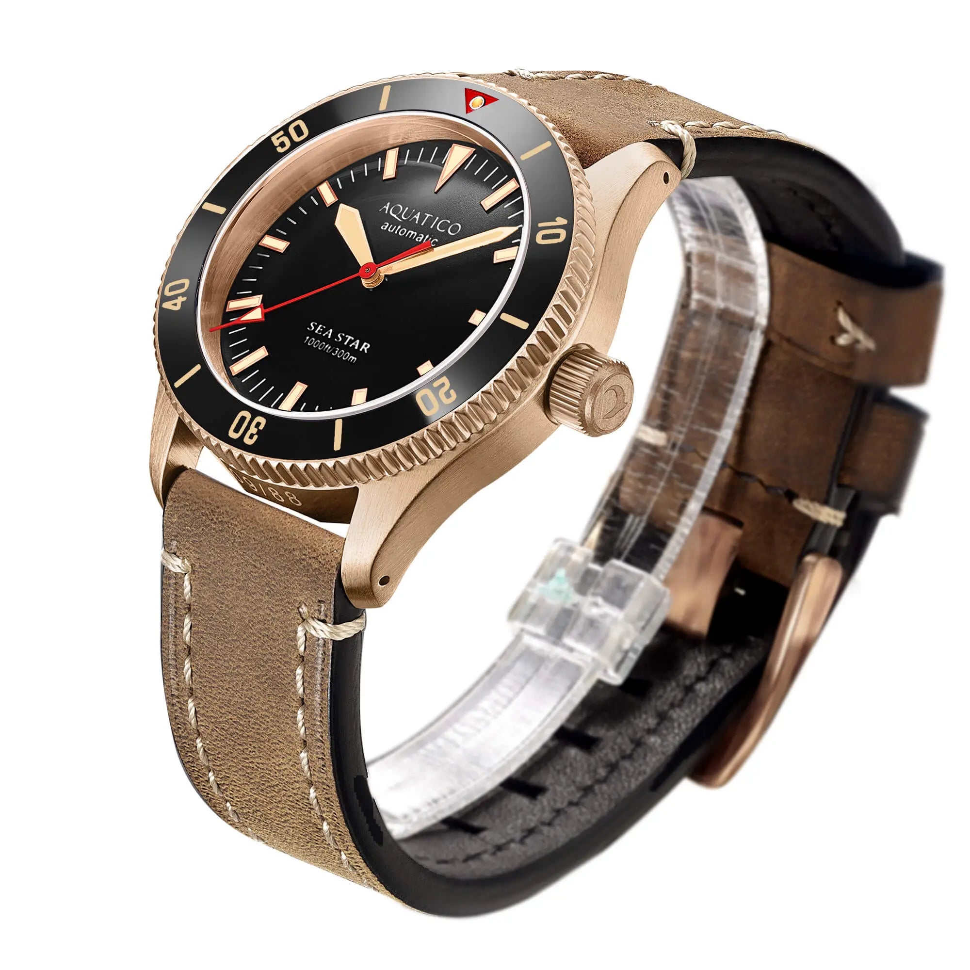 Aquatico Bronze Sea Star Black Dial Watch (SW 200-1 No Date) aquaticowatchshop