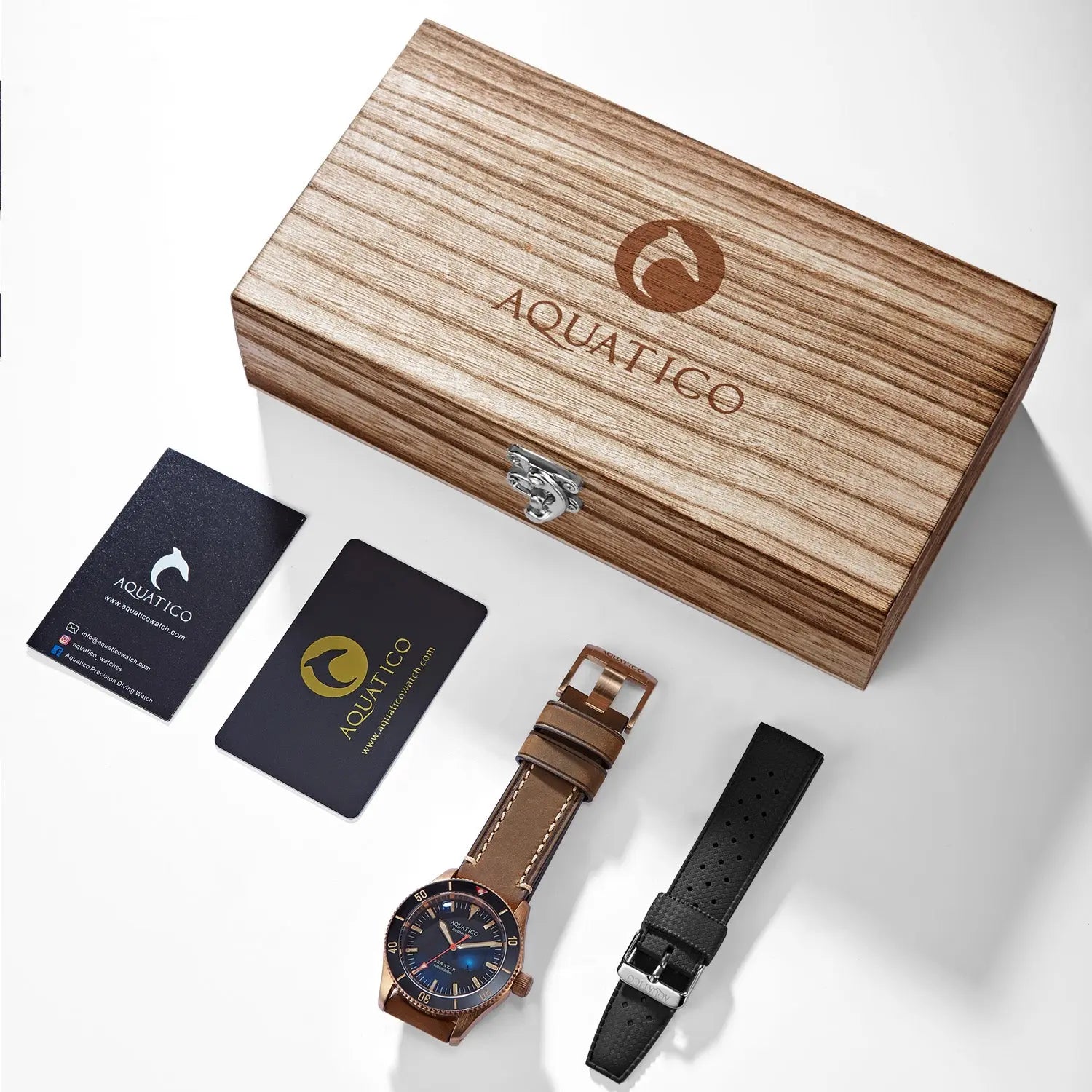 Aquatico Bronze Sea Star Black Dial Watch (SW 200-1 No Date) aquaticowatchshop