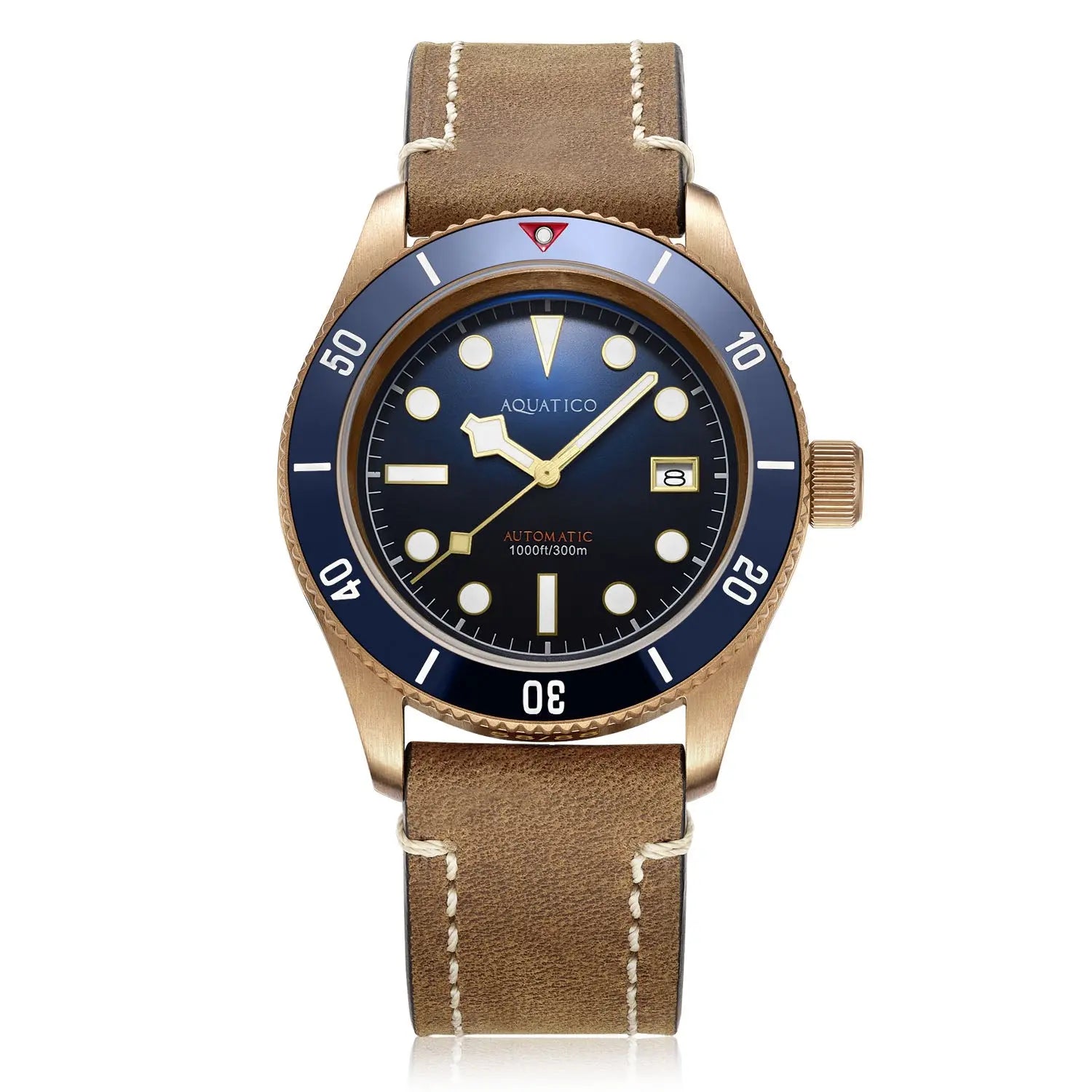 Aquatico Bronze Sea Star Blue Dial Watch (Ceramic Bezel) aquaticowatchshop