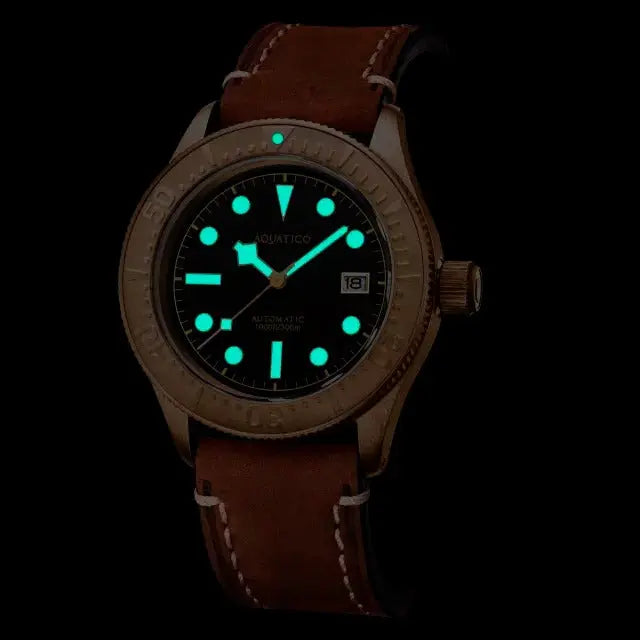 Aquatico Bronze Sea Star Brown Dial Watch (Bronze Bezel) aquaticowatchshop