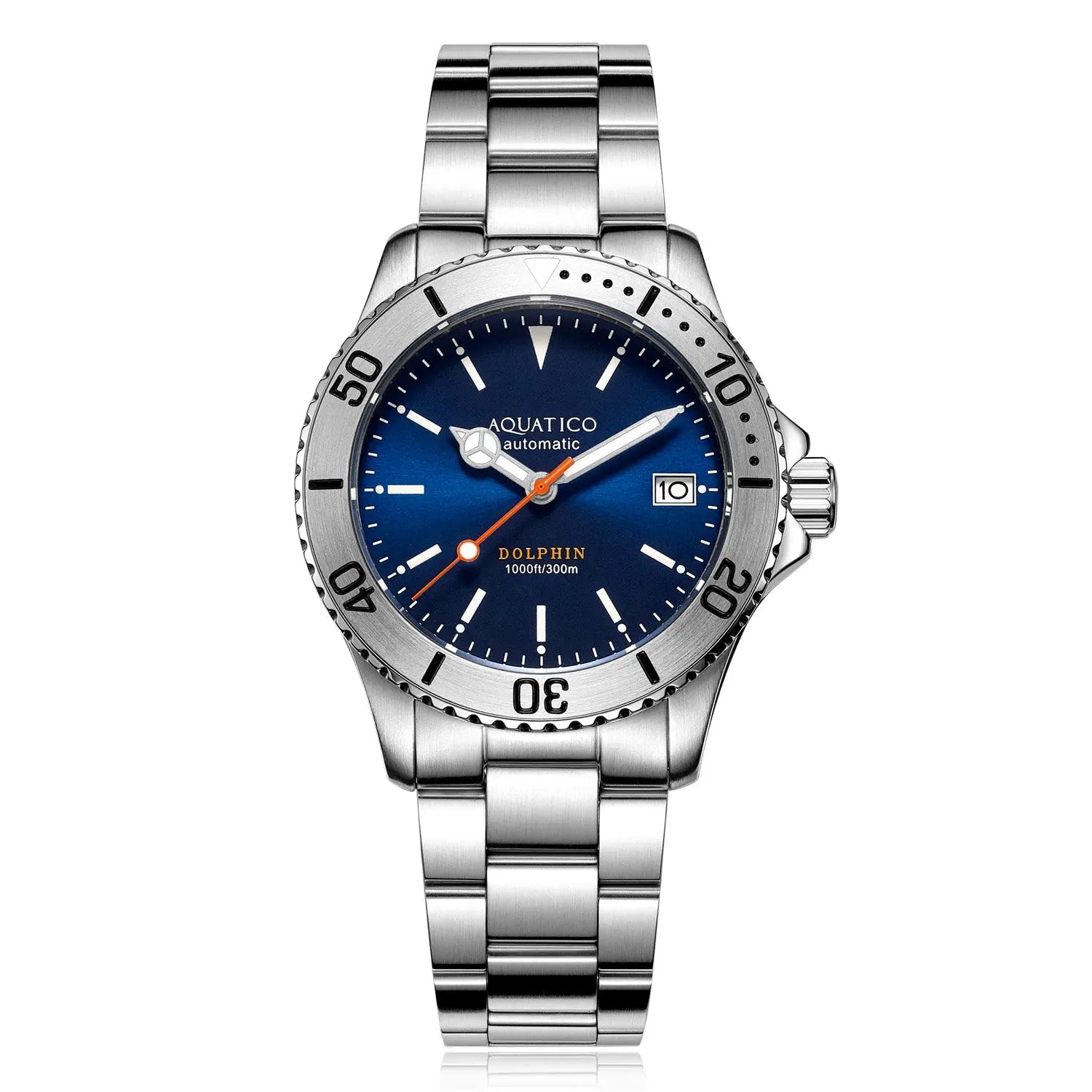 Aquatico Dolphin 39mm Automatic Dive Watch Blue Dial (NH35) aquaticowatchshop