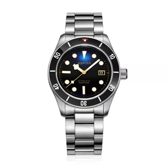 Aquatico Sea Star V2 Black Dial Ceramic Bezel Snowflake Hands Watch (NH35) aquaticowatchshop