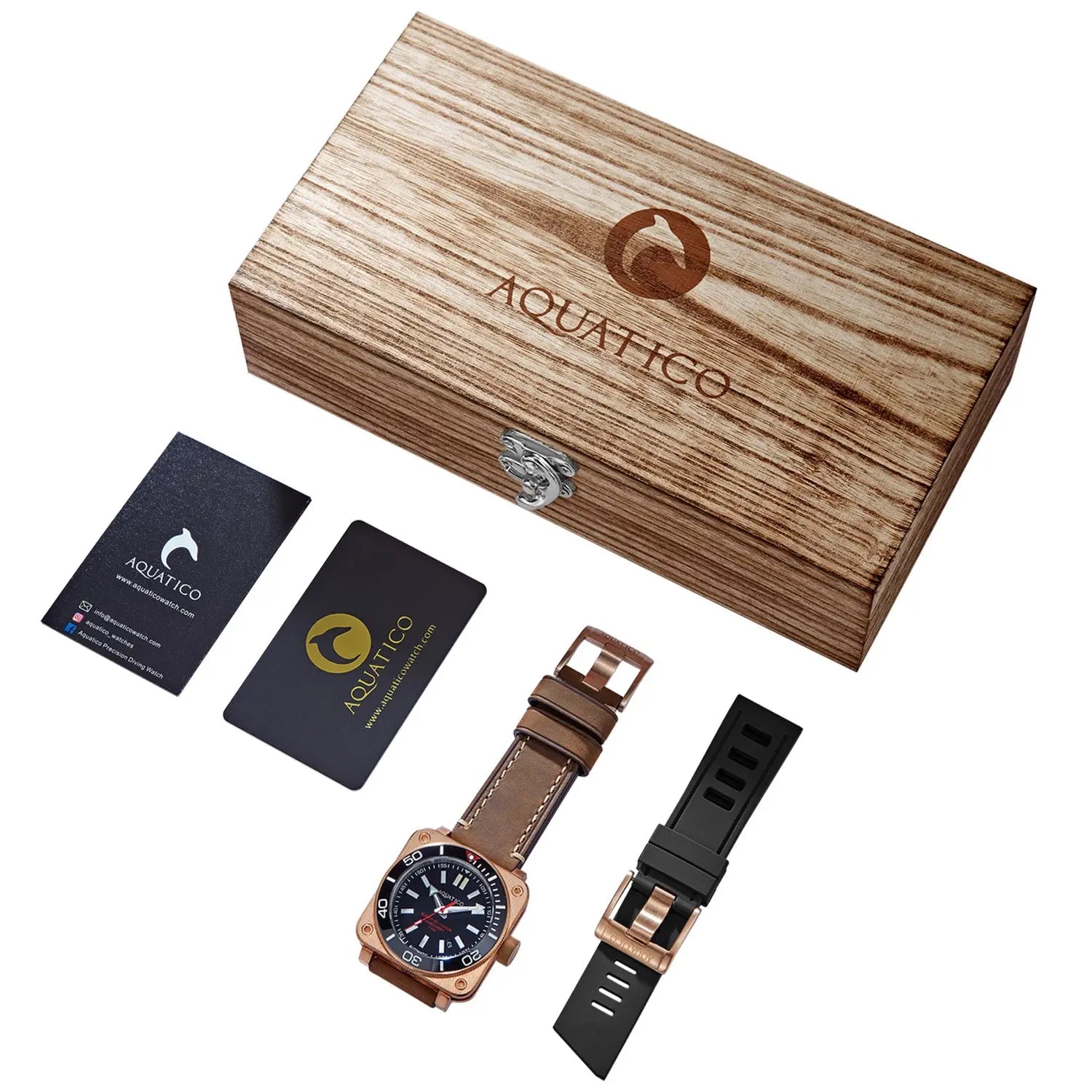 Aquatico Super Charger Bronze Black Dial Watch (NH35) aquaticowatchshop