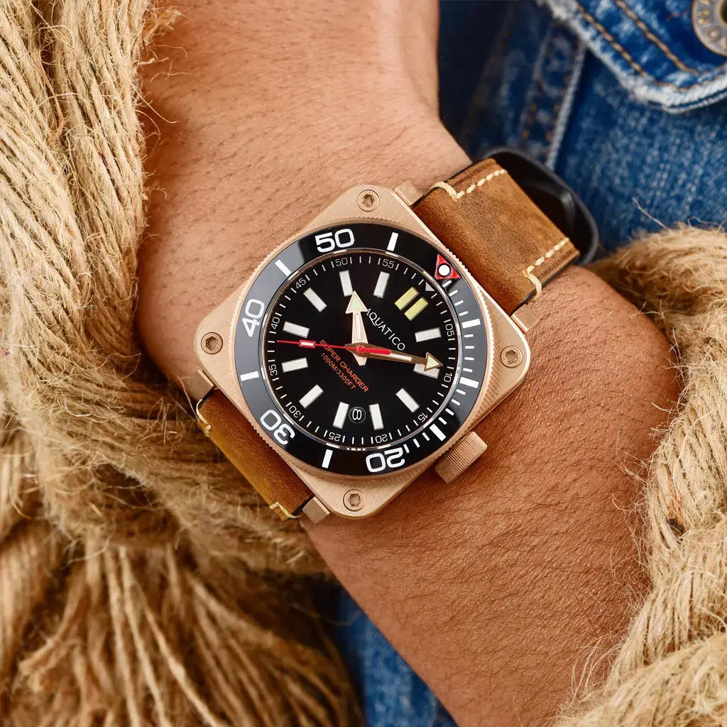 Aquatico Super Charger Bronze Black Dial Watch (NH35)