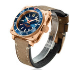 Aquatico Super Charger Bronze Blue Dial Watch (NH35) aquaticowatchshop