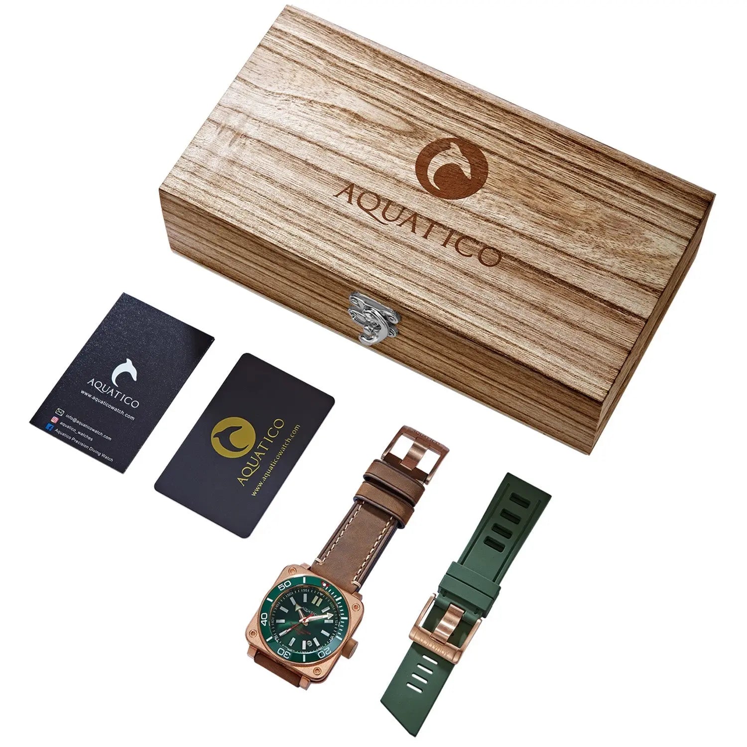 Aquatico Super Charger Bronze Green Dial Watch  (SWISS MADE ETA2824-2) aquaticowatchshop