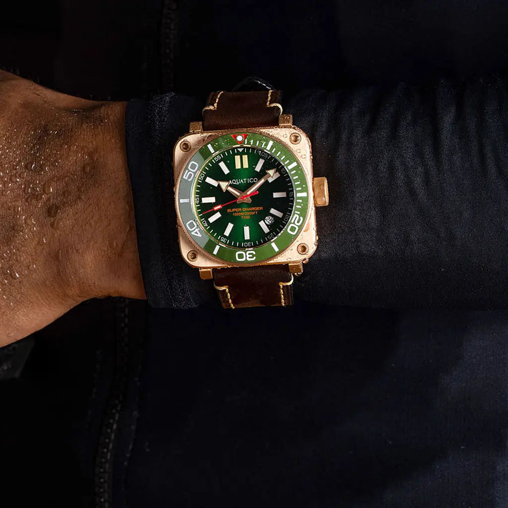 Aquatico Super Charger Bronze Green Dial (NH35) aquaticowatchshop