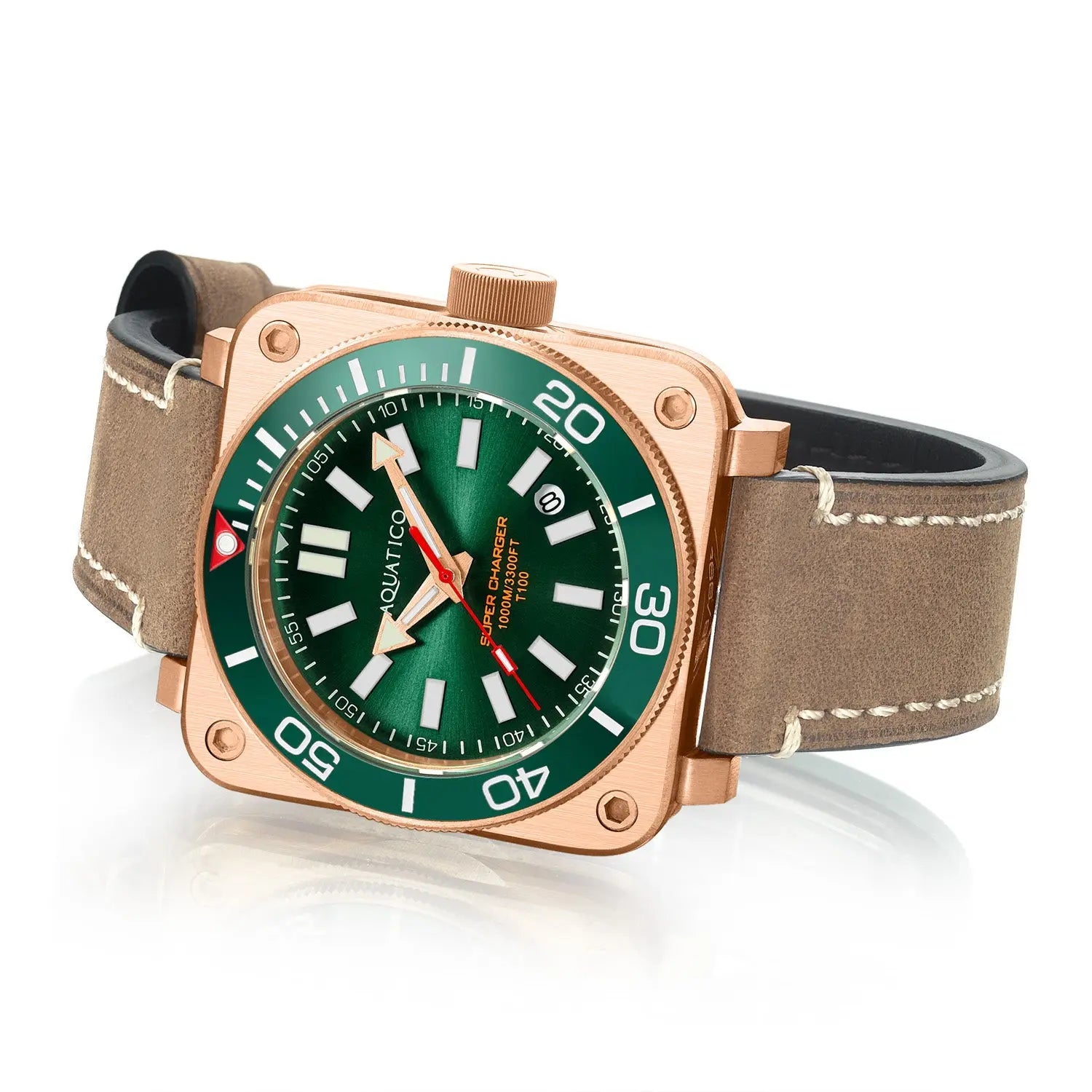 Aquatico Super Charger Bronze Green Dial (NH35) aquaticowatchshop