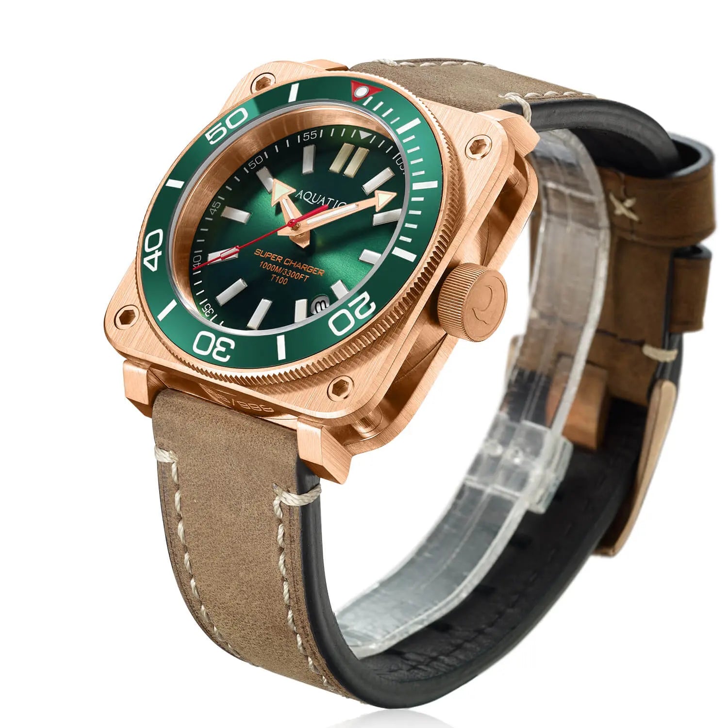 Aquatico Super Charger Bronze Green Dial (NH35) aquaticowatchshop