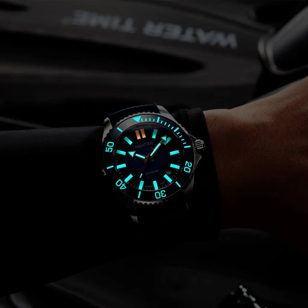 Aquatico Super Ocean Blue Dial (SWISS MADE ETA2824-2) T100 tritium watch aquaticowatchshop