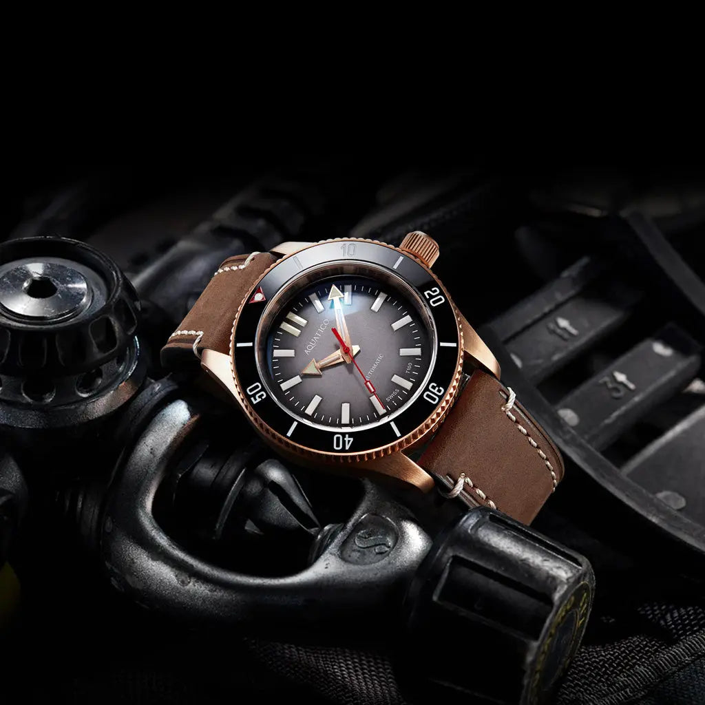 Super Star Bronze Tritium Black Dial(SWISS MADE ETA2824-2) No Date aquaticowatchshop