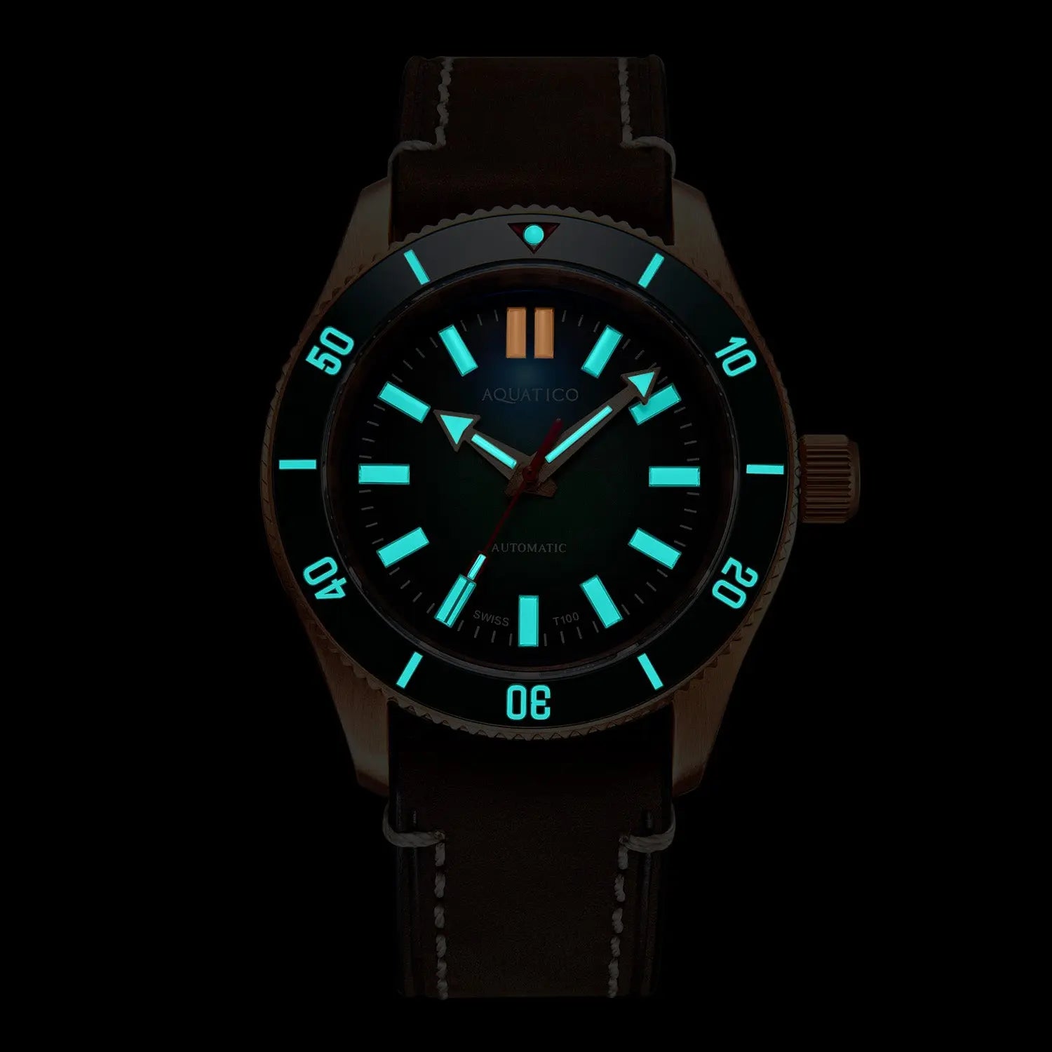 Super Star Bronze Tritium Black Dial(SWISS MADE ETA2824-2) No Date aquaticowatchshop