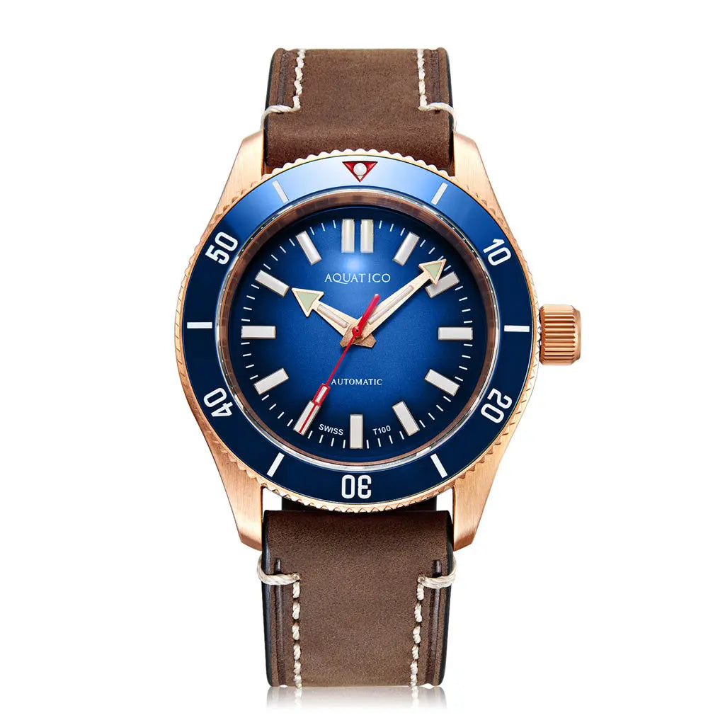 Super Star Bronze Tritium Blue Dial(SWISS MADE ETA2824-2) No Date aquaticowatchshop